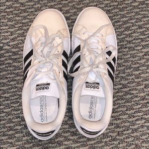 Cream and white adidas sneakers